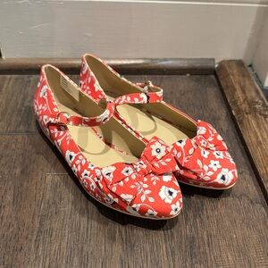 Janie and Jack Red Floral Dress Shoes